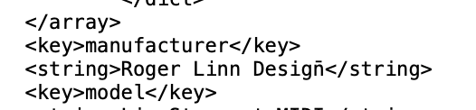 exceprt of the Default.mcfg file showing some XML tags including the manufacturer string